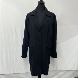 ISDA & CO Chic Black Button-Up Jacket, Wool blend, size Large